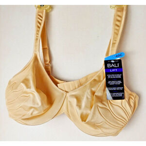 BALI LIFT Underwire Bra 40C Beige Style #DF3353 Lift and Side Shaping Cushioned